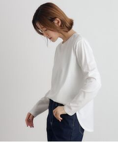 裾テール長袖Tシャツ