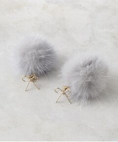 grove / グローブ ピアス・イヤリング | ファーリボン2WAYピアス