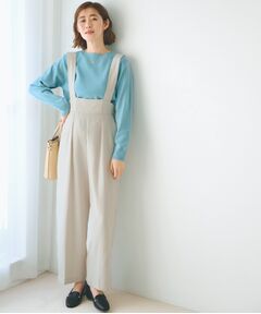 美品 エストラータ ワイドカフス Vネック オールインワン ベージュ レギュラー ワイドカフスVネックオールインワン-short & regular | 小柄・低