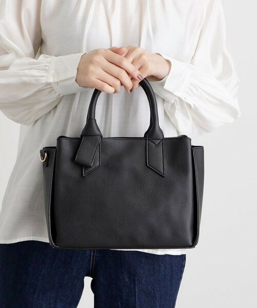 grove/グローブ ハンドルノットリボン2WAYトート【入卒対応可】 ブラック(019) 00 grove/グローブ ハンドルノットリボン2WAYトート【入卒対応可】 ブラック(019) 00