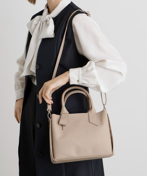 grove/グローブ ハンドルノットリボン2WAYトート【入卒対応可】 グレージュ(050) 00 grove/グローブ ハンドルノットリボン2WAYトート【入卒対応可】 グレージュ(050) 00