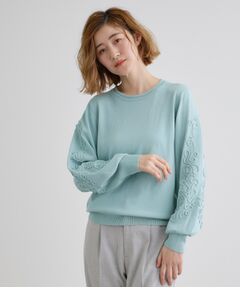 grove / グローブ ニット・セーター | 袖コード刺繍ニットプルオーバー
