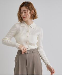 grove / グローブ ニット・セーター | ワイドリブポロニット