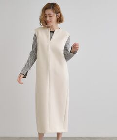 grove / グローブ ロング・マキシ丈ワンピース | ダンボールカルゼキーネックジャンドレ