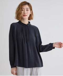 grove / グローブ シャツ・ブラウス | 【マシンウォッシュ／防シワ】プリーツネックブラウス