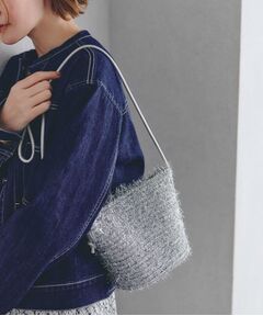 【美品】LUMI ショルダーバッグ　シルバー D]フラップショルダー横長BAG /シルバー – Lumier