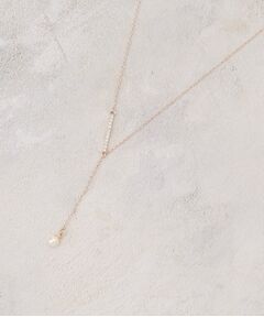 grove / グローブ ネックレス・ペンダント・チョーカー | パール調ビジューバーY字ショートネックレス