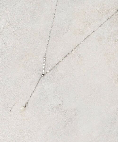 grove / グローブ ネックレス・ペンダント・チョーカー | パール調ビジューバーY字ショートネックレス | 詳細1