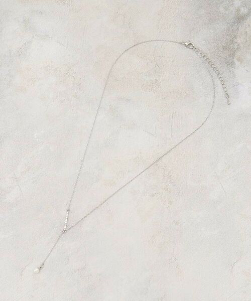 grove / グローブ ネックレス・ペンダント・チョーカー | パール調ビジューバーY字ショートネックレス | 詳細2