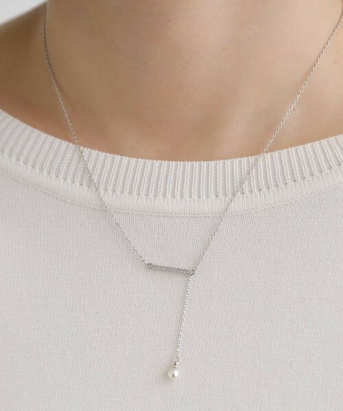 grove / グローブ ネックレス・ペンダント・チョーカー | パール調ビジューバーY字ショートネックレス | 詳細4
