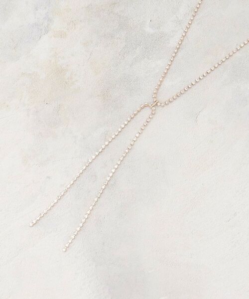 grove/グローブ ダイヤ調レーンリボンネックレス ピンクゴールド(005) 00 grove/グローブ ダイヤ調レーンリボンネックレス ピンクゴールド(005) 00