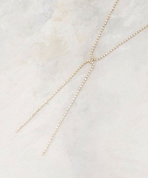 grove/グローブ ダイヤ調レーンリボンネックレス ゴールド(007) 00 grove/グローブ ダイヤ調レーンリボンネックレス ゴールド(007) 00