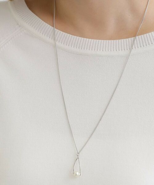 grove / グローブ ネックレス・ペンダント・チョーカー | メタルオーバルパール調ロングネックレス | 詳細4