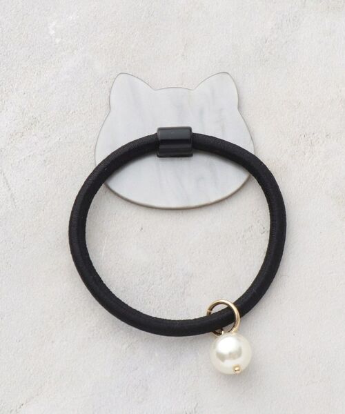 grove / グローブ ヘアアクセサリー | ネコフェイスパール調ポニー | 詳細2