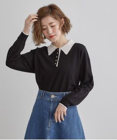 grove / グローブ ニット・セーター | 配色ポロニットプルオーバー