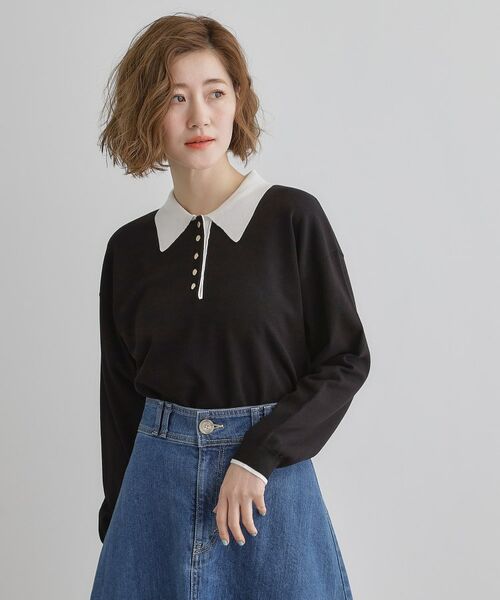 grove / グローブ ニット・セーター | 配色ポロニットプルオーバー | 詳細9