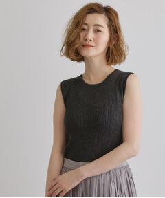 grove / グローブ キャミソール・チューブトップ | さりげないラメで毎日のコーデにアクセントを リブラメニットタンク