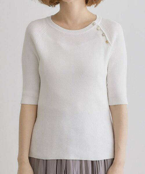 grove / グローブ ニット・セーター | 【雑誌掲載】多釦ラグランリブ5分袖プルオーバー | 詳細13