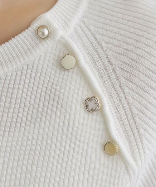 grove / グローブ ニット・セーター | 【雑誌掲載】多釦ラグランリブ5分袖プルオーバー | 詳細4