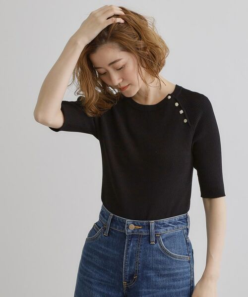 grove / グローブ ニット・セーター | 【雑誌掲載】多釦ラグランリブ5分袖プルオーバー | 詳細6