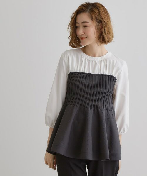 grove / グローブ カットソー | ニットビスチェドッキングシャツ | 詳細1