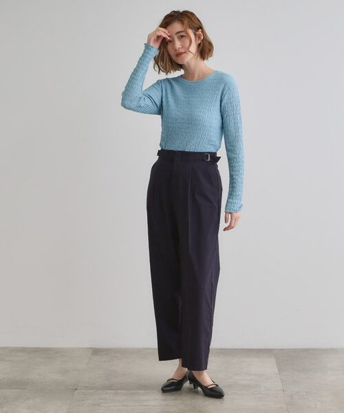 grove / グローブ カットソー | シャーリング風ジャカードクルーネックプルオーバー | 詳細11