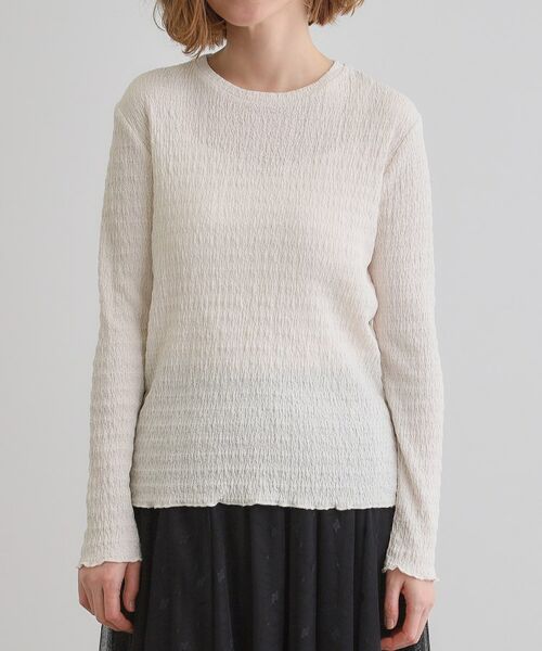 grove / グローブ カットソー | シャーリング風ジャカードクルーネックプルオーバー | 詳細13