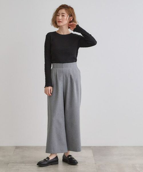 grove / グローブ カットソー | シャーリング風ジャカードクルーネックプルオーバー | 詳細7