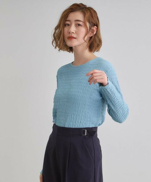 grove / グローブ カットソー | シャーリング風ジャカードクルーネックプルオーバー | 詳細9