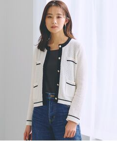 grove / グローブ カーディガン・ボレロ | バイカラーニットジャケット