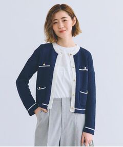 grove / グローブ カーディガン・ボレロ | バイカラーニットジャケット