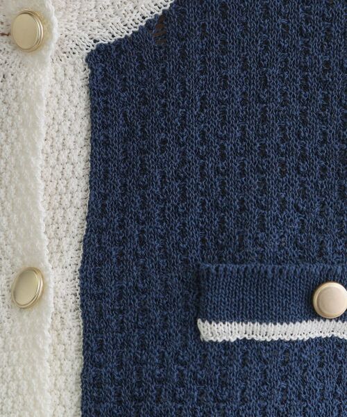 grove / グローブ カーディガン・ボレロ | バイカラーニットジャケット | 詳細10