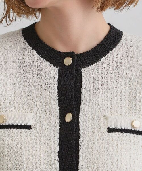 grove / グローブ カーディガン・ボレロ | バイカラーニットジャケット | 詳細14