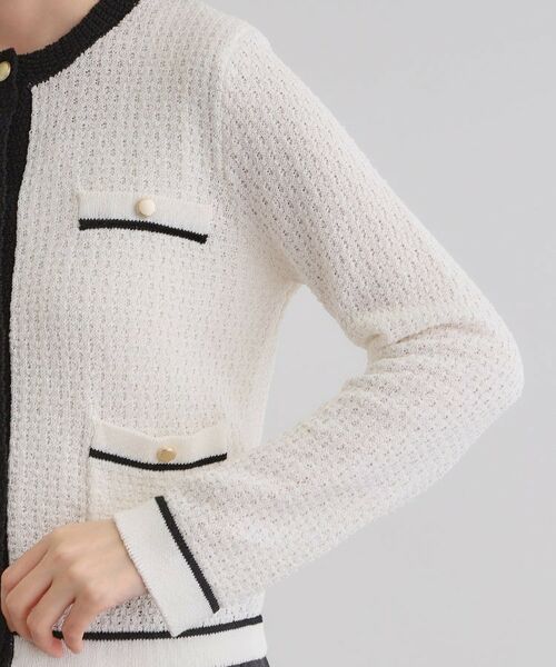 grove / グローブ カーディガン・ボレロ | バイカラーニットジャケット | 詳細15