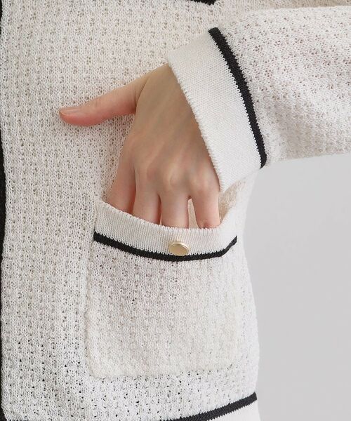 grove / グローブ カーディガン・ボレロ | バイカラーニットジャケット | 詳細16