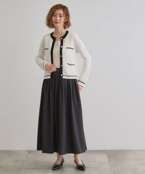 grove / グローブ カーディガン・ボレロ | バイカラーニットジャケット | 詳細3