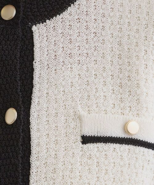 grove / グローブ カーディガン・ボレロ | バイカラーニットジャケット | 詳細5