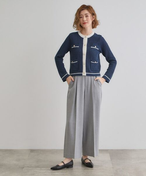 grove / グローブ カーディガン・ボレロ | バイカラーニットジャケット | 詳細8