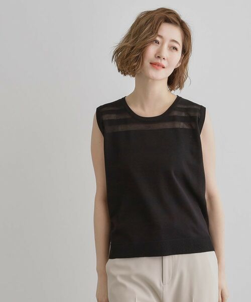 grove / グローブ その他トップス | 【雑誌掲載】シアー素材使いアンサンブルニット | 詳細10