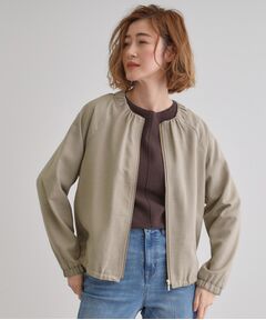 grove / グローブ レザーブルゾン・ジャケット | 軽やかに羽織る　リネンライクノーカラーブルゾン