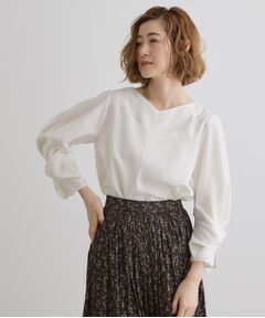 grove / グローブ シャツ・ブラウス | 【毎日着たい】麻調メッシュ袖コンシャスブラウス