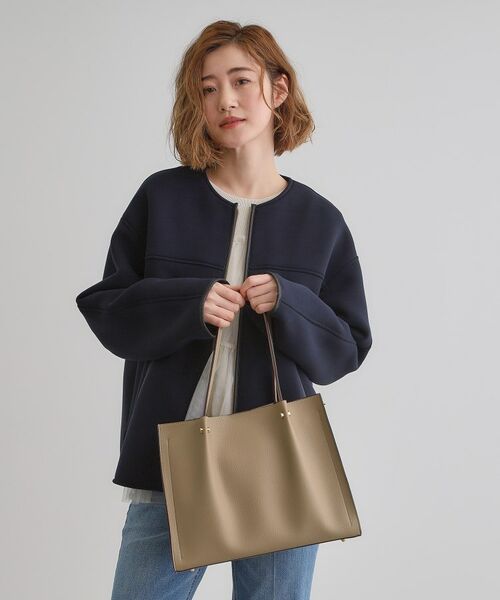 grove / グローブ トートバッグ | 【雑誌掲載】タックハンドルスクエア2WAYトート | 詳細5