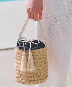 grove / グローブ ショルダーバッグ | ラフィアバケツタッセル巾着ショルダー