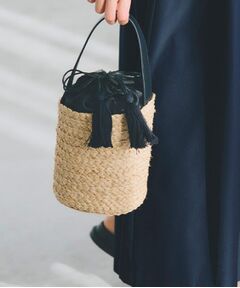 grove / グローブ ショルダーバッグ | ラフィアバケツタッセル巾着ショルダー