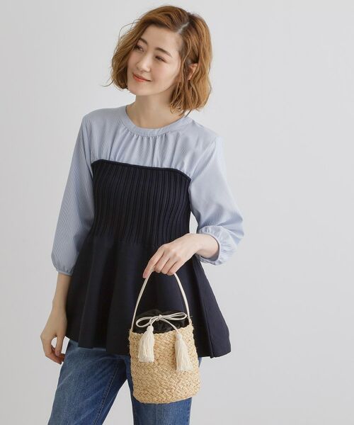 grove / グローブ ショルダーバッグ | ラフィアバケツタッセル巾着ショルダー | 詳細1