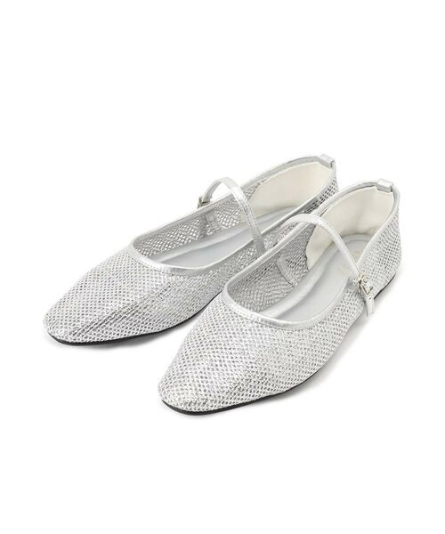 grove/グローブ メッシュメリージェーンフラットパンプス シルバー(006) M(23.5cm~24.0cm) grove/グローブ メッシュメリージェーンフラットパンプス シルバー(006) M(23.5cm~24.0cm)