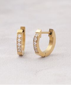 grove / グローブ ピアス・イヤリング | 【ステンレス】メタルビジューフープピアス