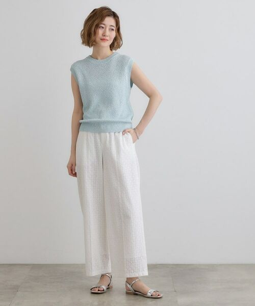 grove / グローブ ニット・セーター | ラメの上品な輝きが魅力 ラメカノコスリーブレスニット | 詳細12