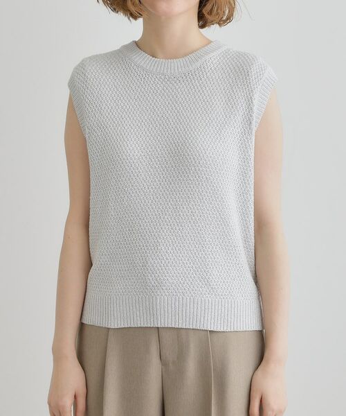 grove / グローブ ニット・セーター | ラメの上品な輝きが魅力 ラメカノコスリーブレスニット | 詳細14
