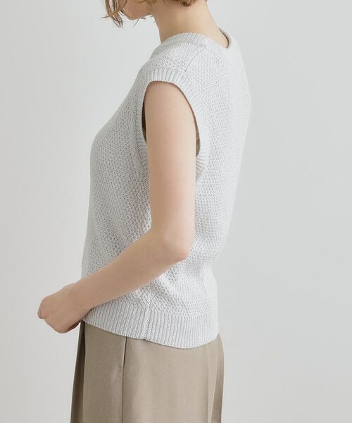 grove / グローブ ニット・セーター | ラメの上品な輝きが魅力 ラメカノコスリーブレスニット | 詳細15